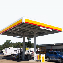 Prefabricated Steel Petrol Station Roof Structure Gas Station Building